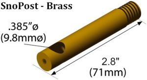 SnoPost Brass Graphic with Measurements